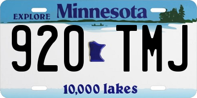 MN license plate 920TMJ