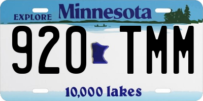 MN license plate 920TMM