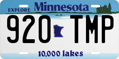 MN license plate 920TMP