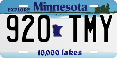 MN license plate 920TMY