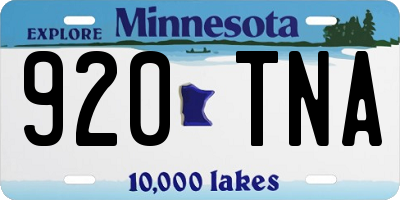 MN license plate 920TNA