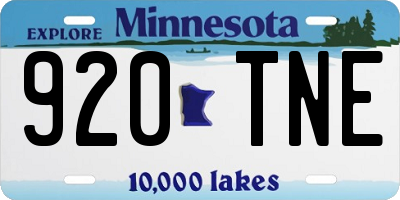 MN license plate 920TNE