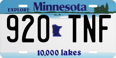 MN license plate 920TNF