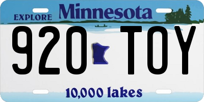 MN license plate 920TOY