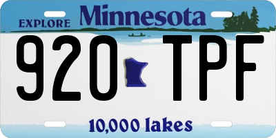 MN license plate 920TPF