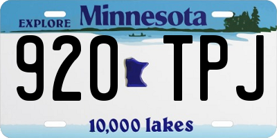 MN license plate 920TPJ