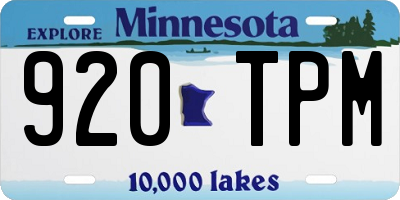 MN license plate 920TPM