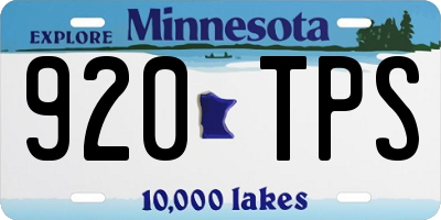 MN license plate 920TPS