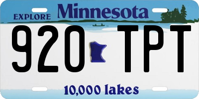 MN license plate 920TPT