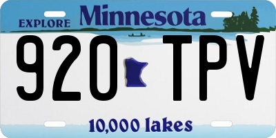 MN license plate 920TPV