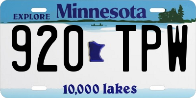 MN license plate 920TPW