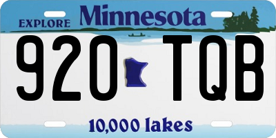 MN license plate 920TQB