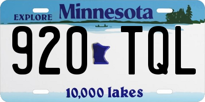 MN license plate 920TQL