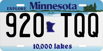MN license plate 920TQQ