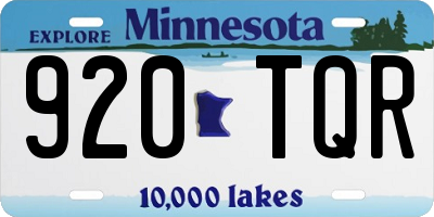 MN license plate 920TQR