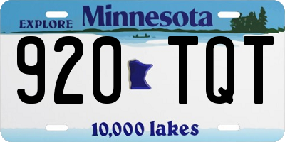 MN license plate 920TQT