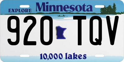 MN license plate 920TQV
