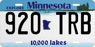 MN license plate 920TRB