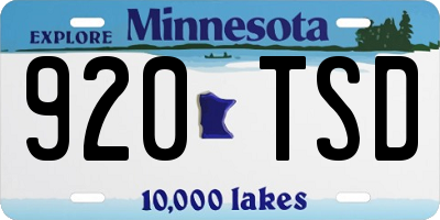 MN license plate 920TSD