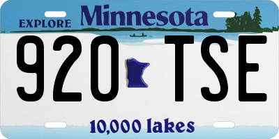 MN license plate 920TSE