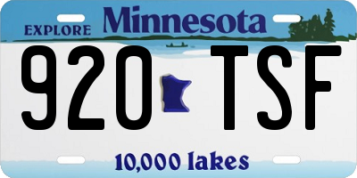 MN license plate 920TSF