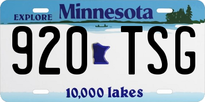 MN license plate 920TSG