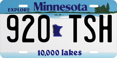 MN license plate 920TSH