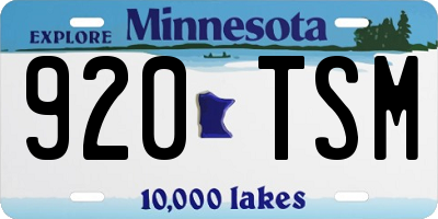 MN license plate 920TSM