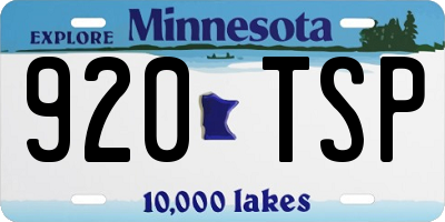 MN license plate 920TSP