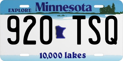 MN license plate 920TSQ