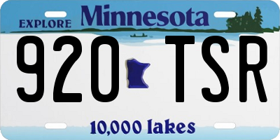 MN license plate 920TSR