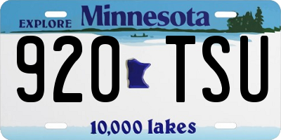 MN license plate 920TSU