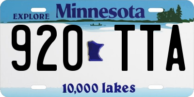 MN license plate 920TTA