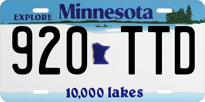 MN license plate 920TTD