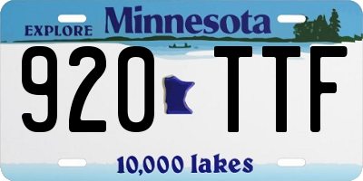 MN license plate 920TTF