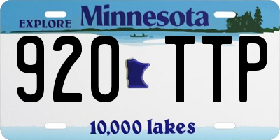 MN license plate 920TTP