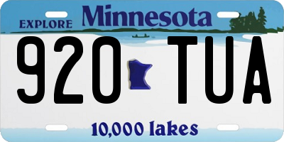 MN license plate 920TUA