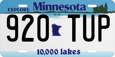 MN license plate 920TUP