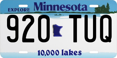 MN license plate 920TUQ