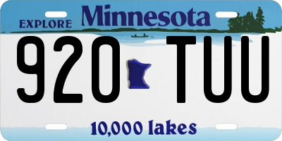 MN license plate 920TUU
