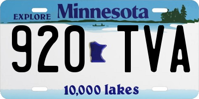 MN license plate 920TVA