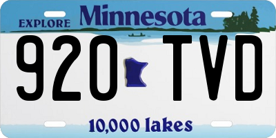 MN license plate 920TVD