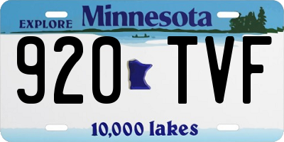 MN license plate 920TVF
