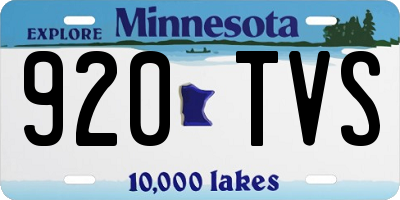 MN license plate 920TVS
