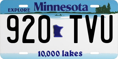 MN license plate 920TVU