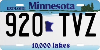 MN license plate 920TVZ