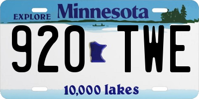 MN license plate 920TWE