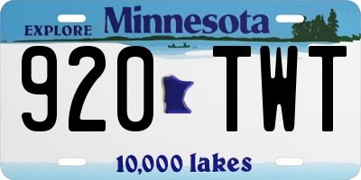 MN license plate 920TWT