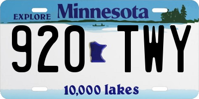 MN license plate 920TWY
