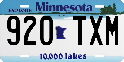 MN license plate 920TXM
